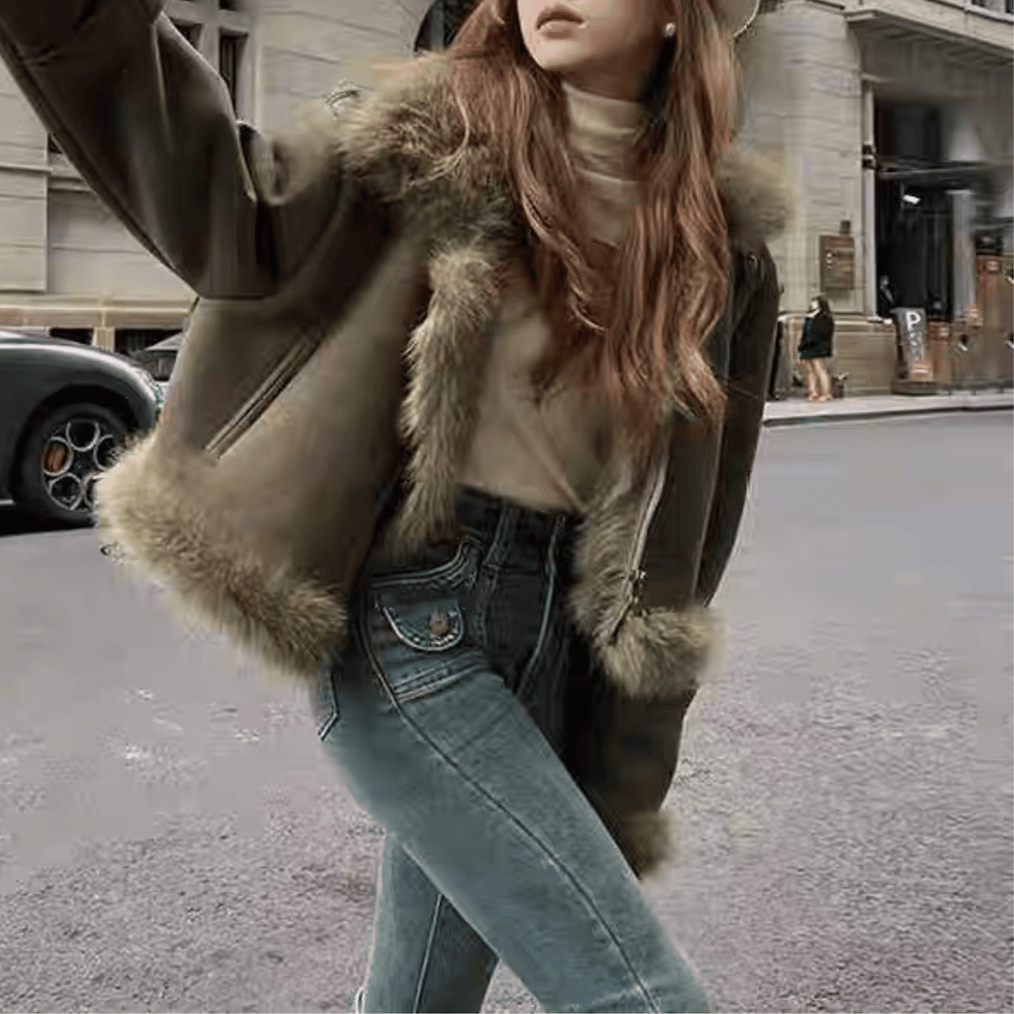 "Zoe" Jacke mit Fell