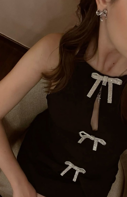 "Glitter" Top mit Schleifen