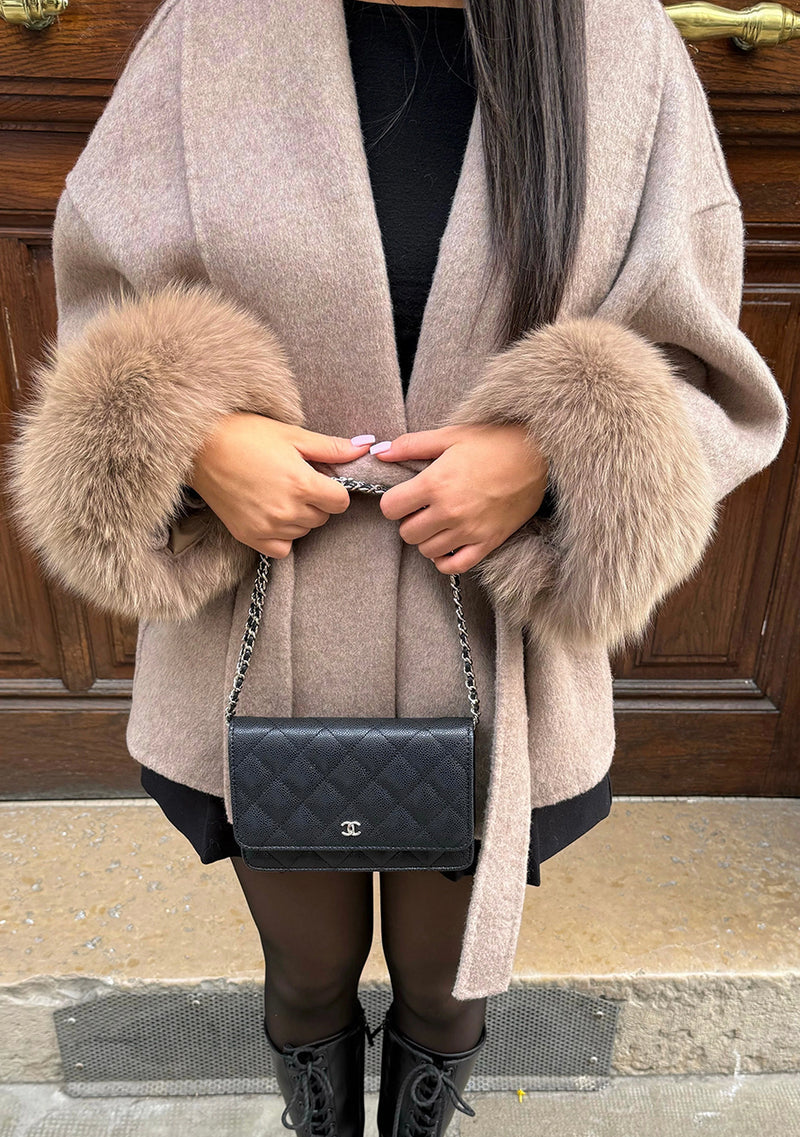 "Celine" Kurzmantel mit Fell