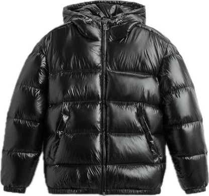 Metallic Bordeaux Pufferjacke